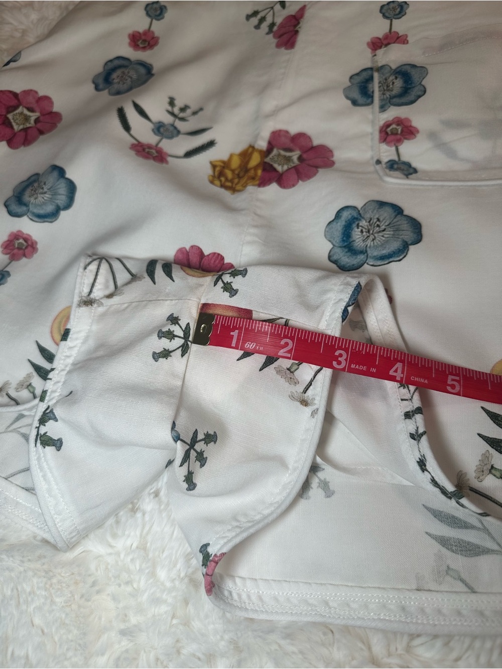 SANCIA Sastria Linen Blend Floral Shorts Size M High Rise White Lined - Picture 12 of 12